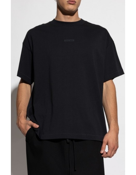 Tricou FEAR OF GOD,Essentials BLACK T-shirt with logo patch - 125SP254280FJETBLACK
