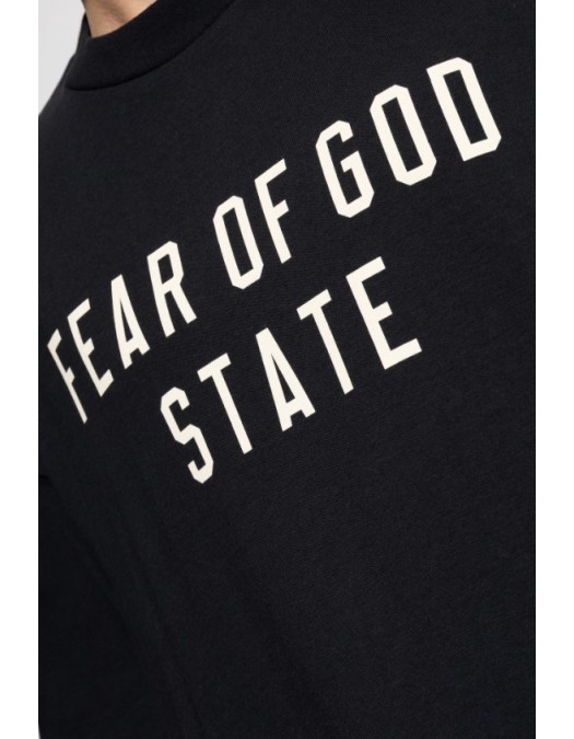 Tricou FEAR OF GOD,Essentials BLACK T-shirt with printed logo - 125SP254470FJETBLACK