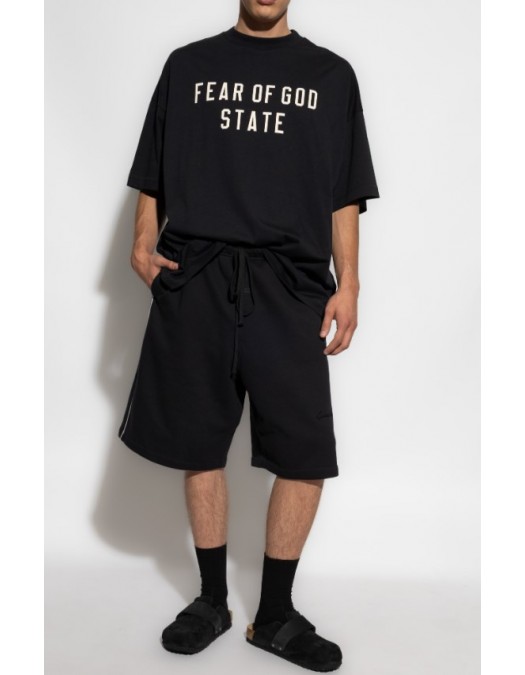 Tricou FEAR OF GOD,Essentials BLACK T-shirt with printed logo - 125SP254470FJETBLACK