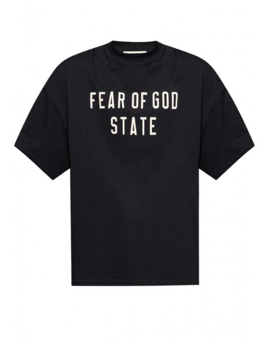 Tricou FEAR OF GOD,Essentials BLACK T-shirt with printed logo - 125SP254470FJETBLACK
