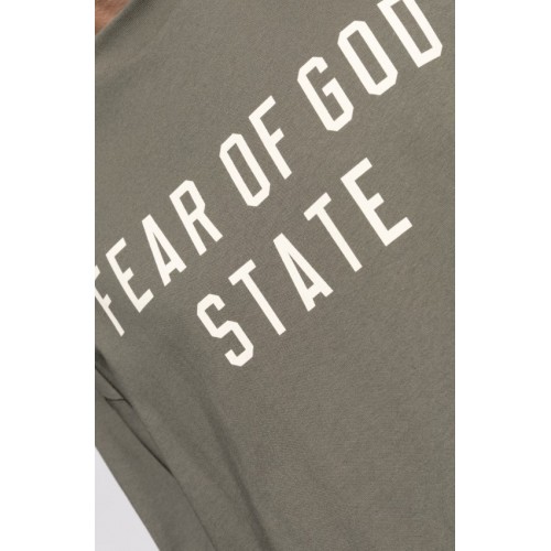 Tricou FEAR OF GOD, Essentials GREEN T-shirt with printed logo Tricou FEAR OF GOD, Essentials GREEN T-shirt with printed logo
