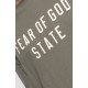 Tricou FEAR OF GOD, Essentials GREEN T-shirt with printed logo - 125SP254477FMOSS