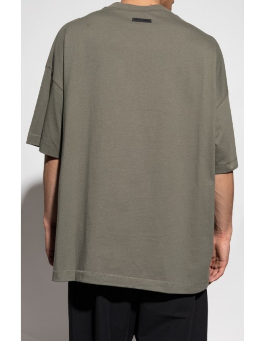Tricou FEAR OF GOD, Essentials GREEN T-shirt with printed logo - 125SP254477FMOSS