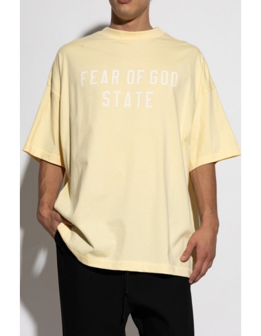 Tricou FEAR OF GOD, Essentials YELLOW T-shirt with printed logo - 125SP254478FGARDENYELLOW
