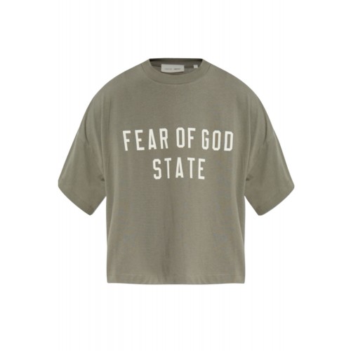 Tricou FEAR OF GOD,  Essentials GREEN T-shirt with printed logo Tricou FEAR OF GOD,  Essentials GREEN T-shirt with printed logo