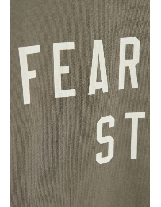 Tricou FEAR OF GOD,  Essentials GREEN T-shirt with printed logo - 125SP257167FWMOSS