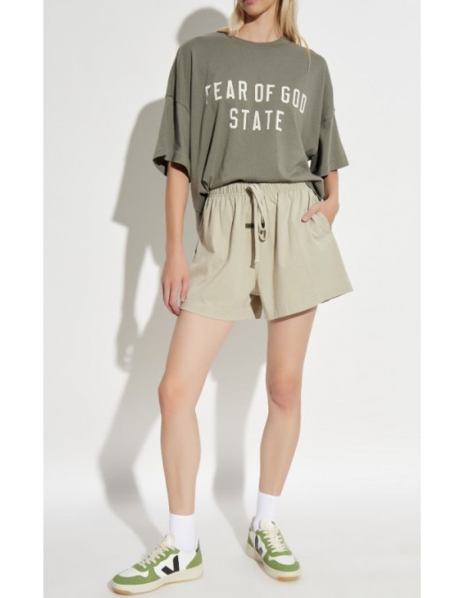 Tricou FEAR OF GOD,  Essentials GREEN T-shirt with printed logo - 125SP257167FWMOSS