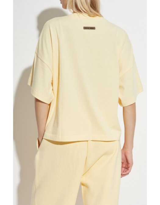 Tricou FEAR OF GOD, Essentials YELLOW T-shirt with printed logo - 125SP257168FWGARDENYELLOW