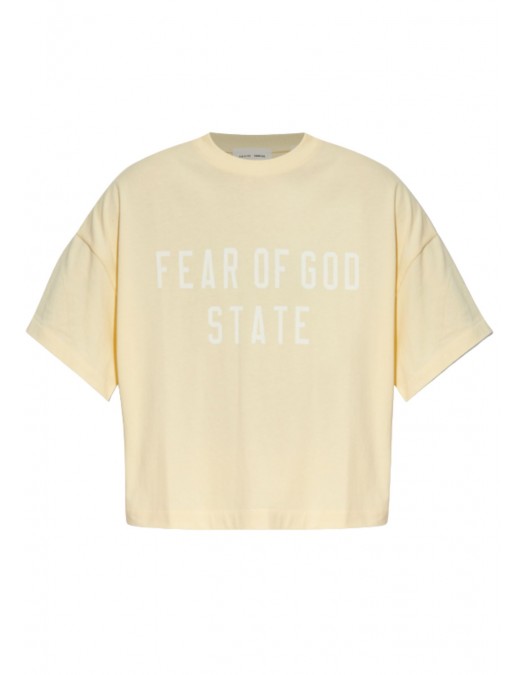 Tricou FEAR OF GOD, Essentials YELLOW T-shirt with printed logo - 125SP257168FWGARDENYELLOW