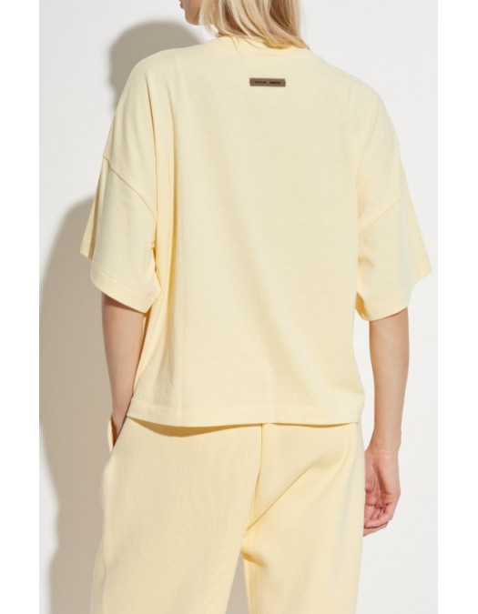 Tricou FEAR OF GOD, Essentials YELLOW T-shirt with printed logo - 125SP257168FWGARDENYELLOW