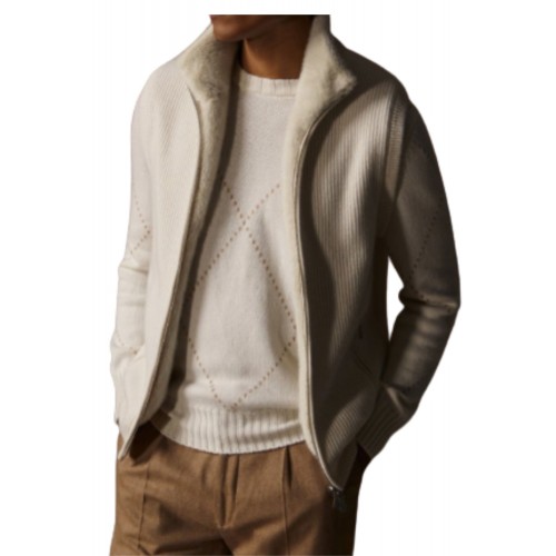 Pulover GRAN SASSO,Diamond-patterned cashmere crew neck sweater Pulover GRAN SASSO,Diamond-patterned cashmere crew neck sweater