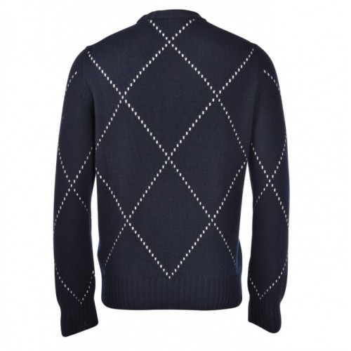 Pulover GRAN SASSO,Diamond-patterned cashmere crew neck sweater,Bleumrin Pulover GRAN SASSO,Diamond-patterned cashmere crew neck sweater,Bleumrin