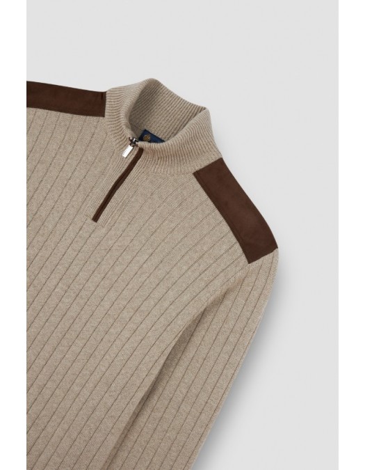 Pulover Paul & Shark ,wool cashmere half zip - 15311113119