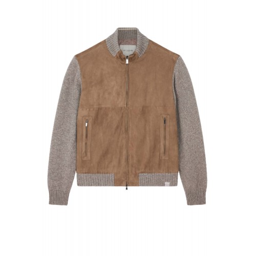 Jacheta PAUL&SHARK , Hybrid zip-up caridgan in suede, wool and cashmere Jacheta PAUL&SHARK , Hybrid zip-up caridgan in suede, wool and cashmere