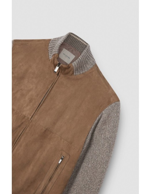 Jacheta PAUL&SHARK , Hybrid zip-up caridgan in suede, wool and cashmere - 15311218074 Jacheta PAUL&SHARK , Hybrid zip-up caridgan in suede, wool and cashmere - 15311218074