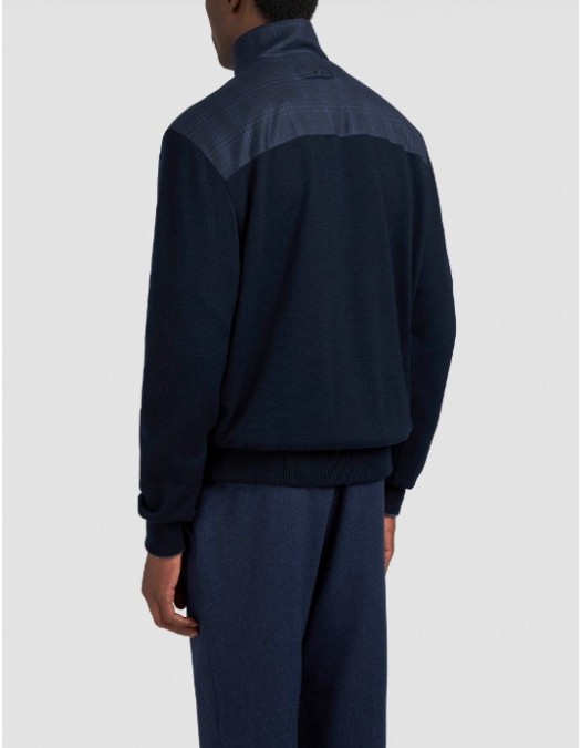 JACHETA Paul & Shark,Merino Extrafine wool hybrid zip-up Sweater - 15311245050