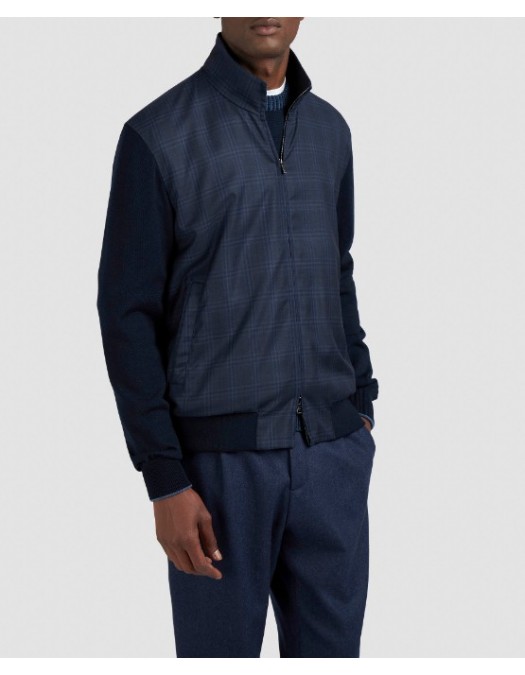 JACHETA Paul & Shark,Merino Extrafine wool hybrid zip-up Sweater - 15311245050