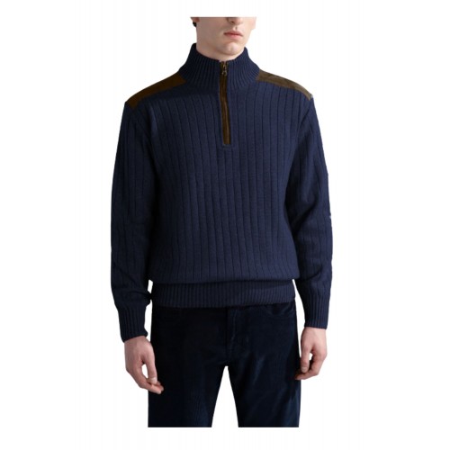 Pulover Paul & Shark ,wool cashmere half zip, Blue Pulover Paul & Shark ,wool cashmere half zip, Blue