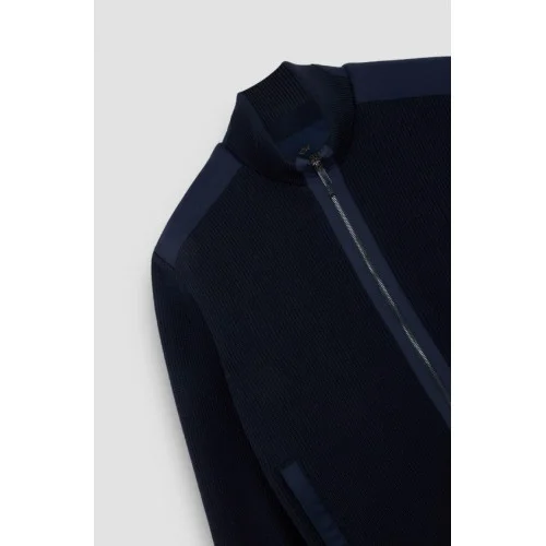 Jacheta PAUL&SHARK, Zip-up cardigan in Soft Cool Touch wool with Typhoon® Re-4x4 Stretch details