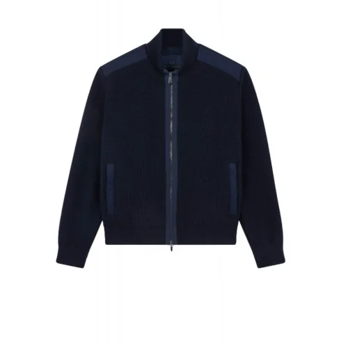 Jacheta PAUL&SHARK, Zip-up cardigan in Soft Cool Touch wool with Typhoon® Re-4x4 Stretch details