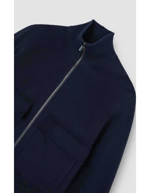 JACHETA Paul & Shark,  Wool and cashmere Hybrid blouson,Bleumarin - 15311293050