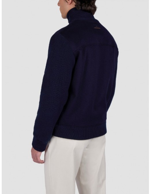 JACHETA Paul & Shark,  Wool and cashmere Hybrid blouson,Bleumarin - 15311293050