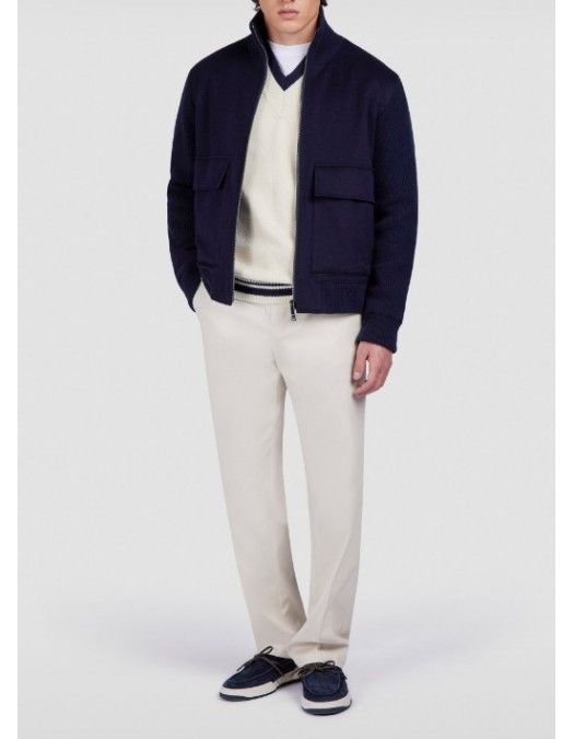 JACHETA Paul & Shark,  Wool and cashmere Hybrid blouson,Bleumarin - 15311293050