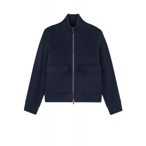 JACHETA Paul & Shark,, Wool and cashmere Hybrid blouson,Bleumarin JACHETA Paul & Shark,, Wool and cashmere Hybrid blouson,Bleumarin