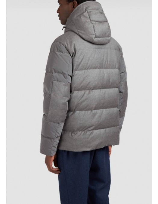 Geaca PAUL&SHARK, Wool and silk puffer jacket with contrast inserts - 15312451090 Geaca PAUL&SHARK, Wool and silk puffer jacket with contrast inserts - 15312451090