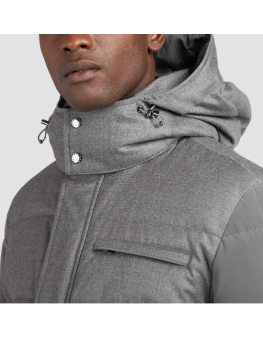 Geaca PAUL&SHARK, Wool and silk puffer jacket with contrast inserts - 15312451090 Geaca PAUL&SHARK, Wool and silk puffer jacket with contrast inserts - 15312451090