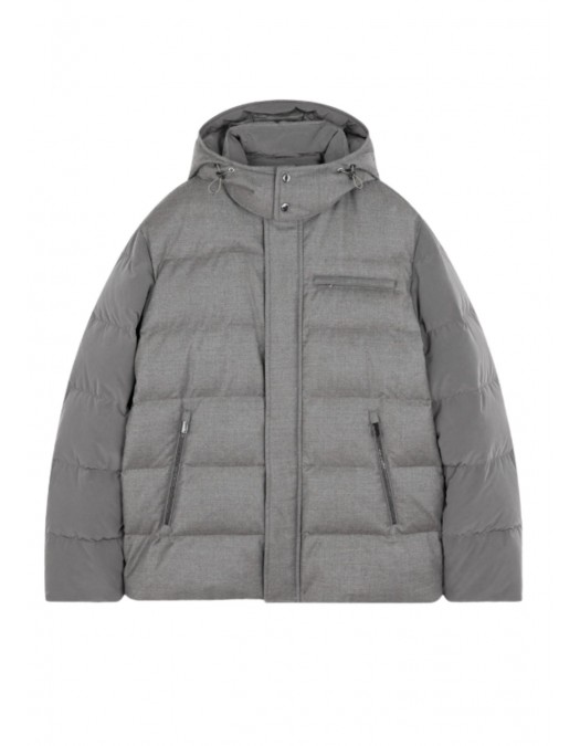 Geaca PAUL&SHARK, Wool and silk puffer jacket with contrast inserts - 15312451090 Geaca PAUL&SHARK, Wool and silk puffer jacket with contrast inserts - 15312451090