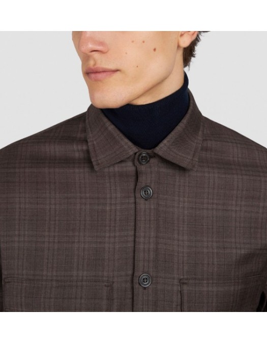 Camasa Paul & Shark,Wool overshirt with checkered pattern - 15313335090
