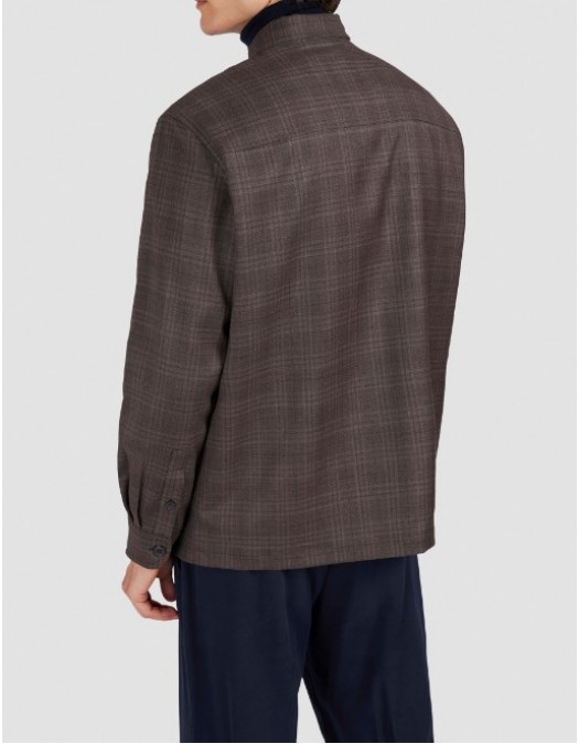 Camasa Paul & Shark,Wool overshirt with checkered pattern - 15313335090