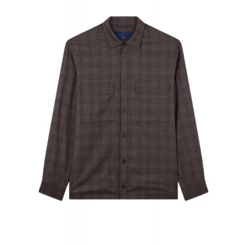 Camasa Paul & Shark,Wool overshirt with checkered pattern