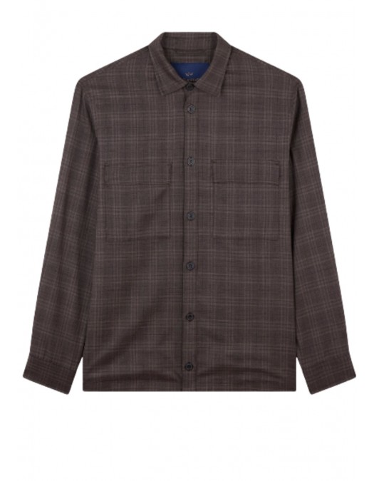 Camasa Paul & Shark,Wool overshirt with checkered pattern - 15313335090