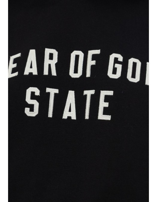 Hanorac FEAR OF GOD, BLACK Sweatshirt with embroidered logo - 192SP257820FWJETBLACK