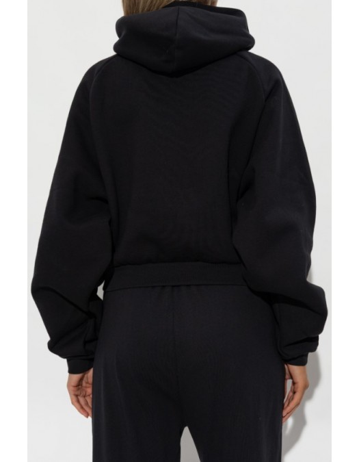 Hanorac FEAR OF GOD, BLACK Sweatshirt with embroidered logo - 192SP257820FWJETBLACK