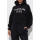 Hanorac FEAR OF GOD, BLACK Sweatshirt with embroidered logo - 192SP257820FWJETBLACK