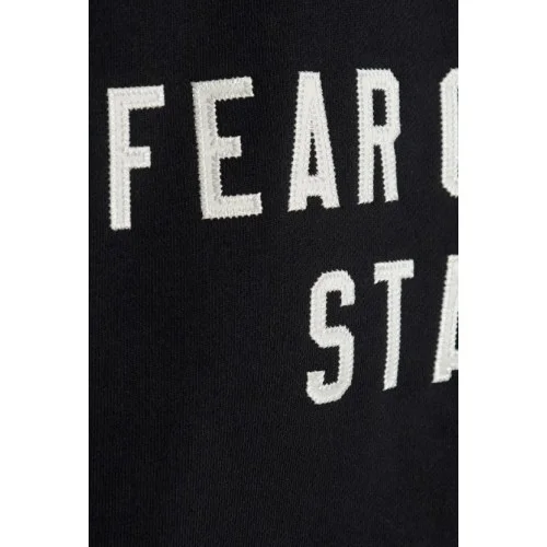 Bluza FEAR OF GOD, Essentials BLACK Sweatshirt with embroidered logo