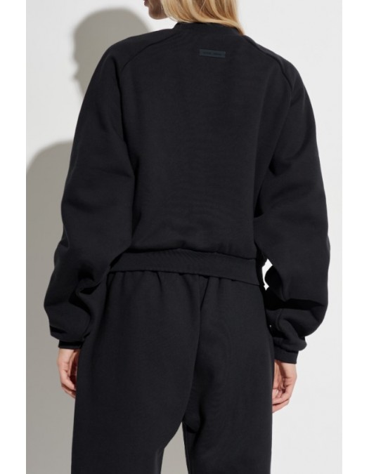 Bluza FEAR OF GOD, Essentials BLACK Sweatshirt with embroidered logo - 192SP257830FWJETBLACK