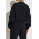 Bluza FEAR OF GOD, Essentials BLACK Sweatshirt with embroidered logo - 192SP257830FWJETBLACK