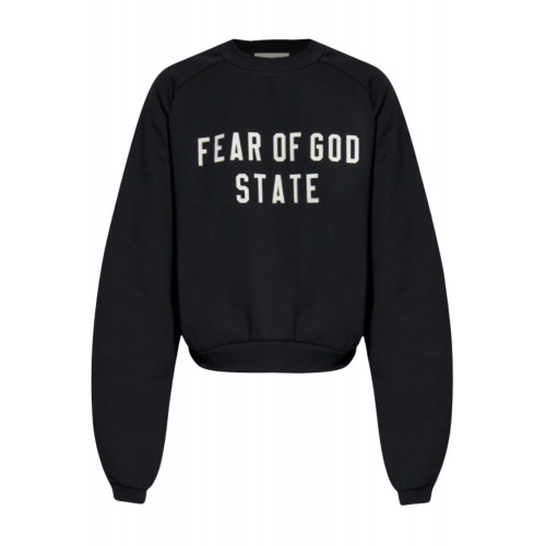 Bluza FEAR OF GOD, Essentials BLACK Sweatshirt with embroidered logo Bluza FEAR OF GOD, Essentials BLACK Sweatshirt with embroidered logo