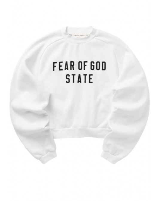 Bluza FEAR OF GOD, EssentialsWMNS FLEECE RAGLAN CREWNECK - 192SP257834FWBRIGHTWHITE