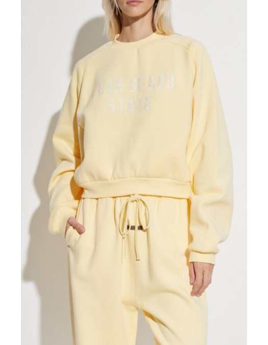 Bluza FEAR OF GOD, Essentials YELLOW Sweatshirt with embroidered logo - 192SP257838FWGARDENYELLOW