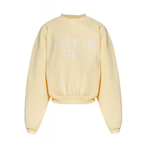 Bluza FEAR OF GOD, Essentials YELLOW Sweatshirt with embroidered logo Bluza FEAR OF GOD, Essentials YELLOW Sweatshirt with embroidered logo