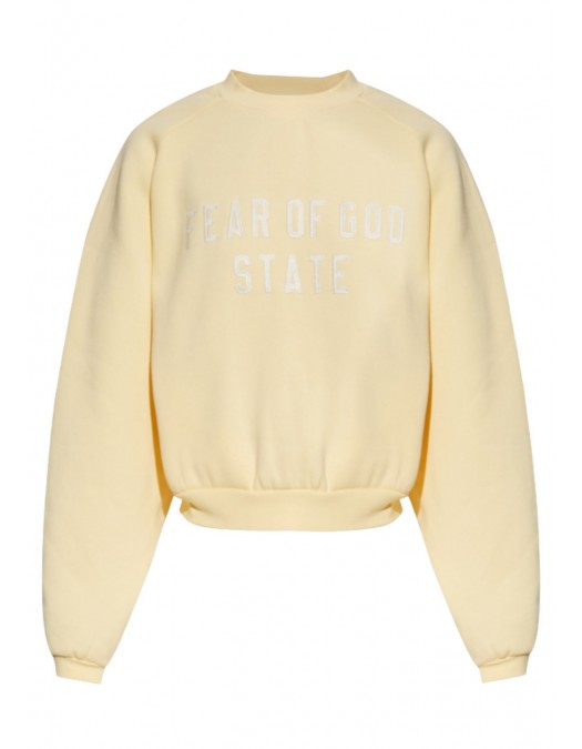 Bluza FEAR OF GOD, Essentials YELLOW Sweatshirt with embroidered logo - 192SP257838FWGARDENYELLOW
