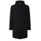 PALTON CORNELIANI, Black stretch technical fabric coat with detachable vest