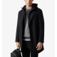 PALTON CORNELIANI, Black stretch technical fabric coat with detachable vest - 2615672612503020