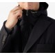 PALTON CORNELIANI, Black stretch technical fabric coat with detachable vest - 2615672612503020