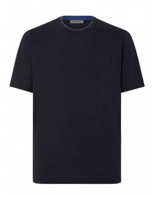 TRICOU CORNELIANI, Navy blue crew neck cotton - 26G5712625022001 TRICOU CORNELIANI, Navy blue crew neck cotton - 26G5712625022001